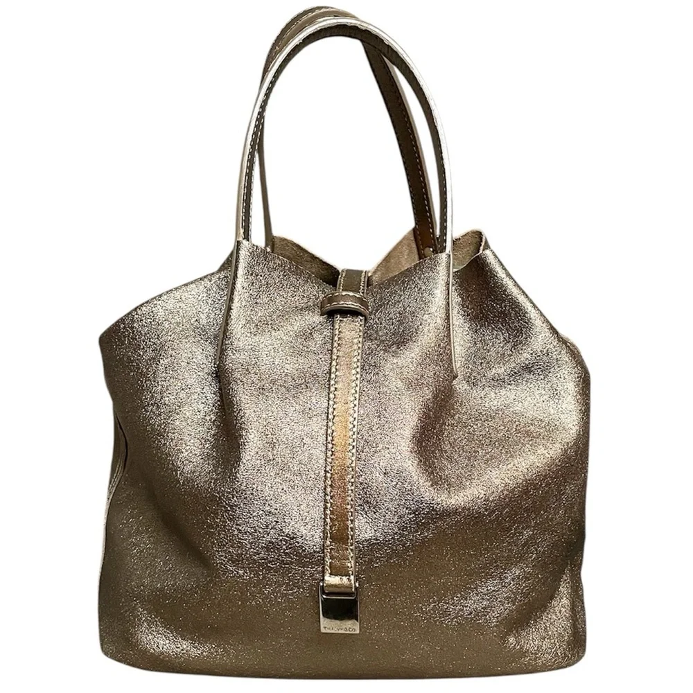 Tiffany & Co. Reversible Bronze Leather & Suede Tote Bag w/ Pochette